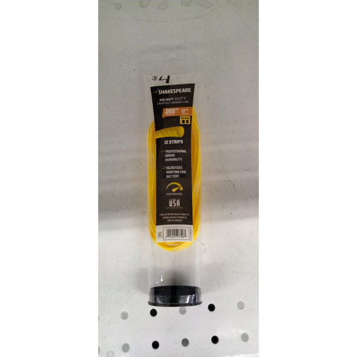 SHAKESPEARE 0.095  X 17  Heavy Duty Trimmer Line Strips - Yellow  Round-Shaped (12 Count)
