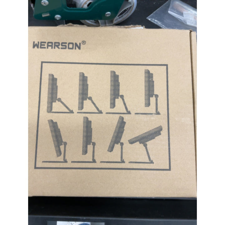 WEARSON Single Adjustable LCD Monitor Stand Mount Folding VESA Monitor Desk Stand with VESA Hole 75x75mm 100x100mm (White)