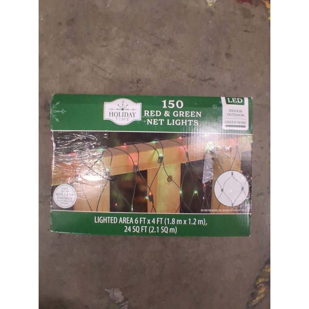 Holiday Time 150 LED Net Lights, Red & Green, Indoor/Outdoor Retail $15.00