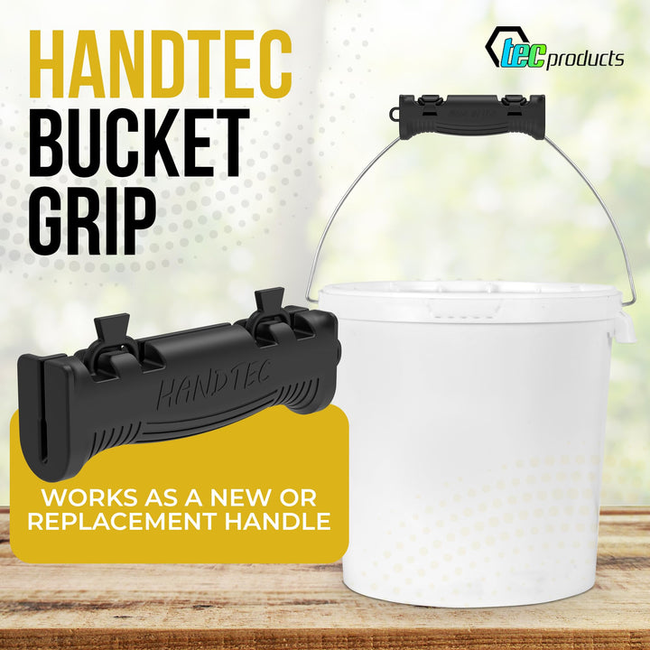 TEC Products HANDTEC Bucket Handle Grip - Ergonomic Rubber Handle Replacement for Construction, Farming, Gardening & DIY Projects - Non-Slip & Durable - Made in USA - Pack of 1 (4.75 x 1.5 Inches) Retail $8.00