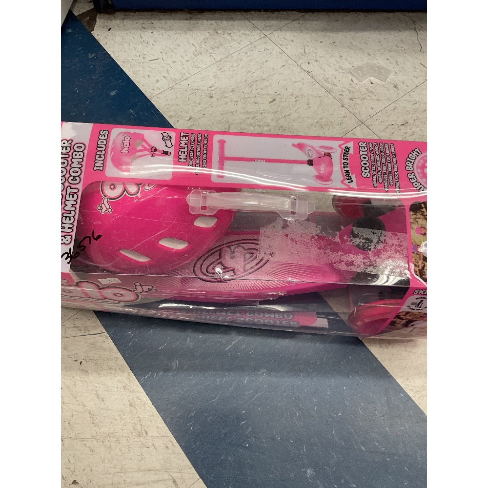 Halo Jr. 3-Wheel Scooter & Helmet Combo - Super Bright Light Up Wheels, Pink