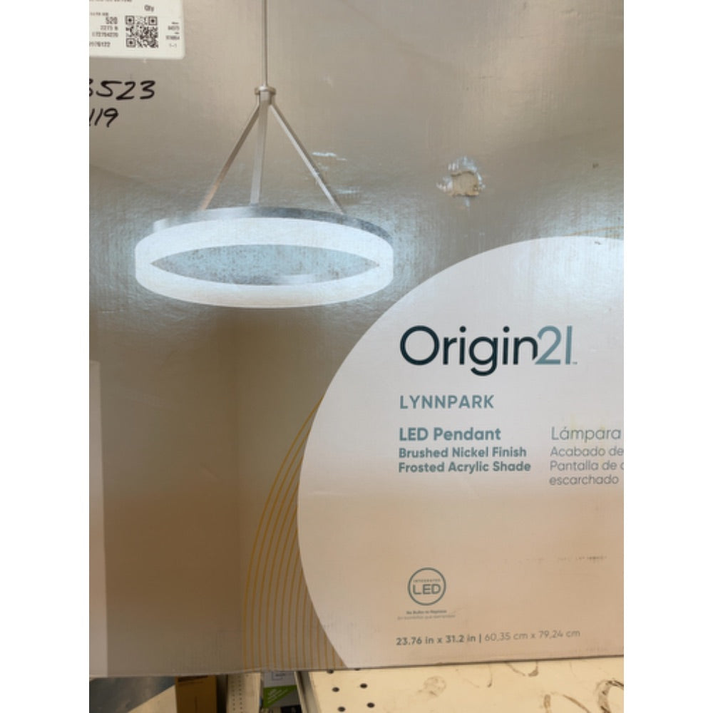 Style Selections Lynnpark Brushed Nickel Modern/Contemporary LED Pendant Light