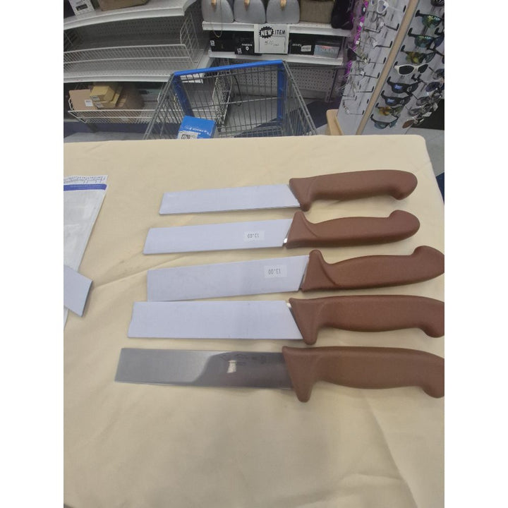 Unbranded Butcher Knife - Stainless Steel, Brown Handle