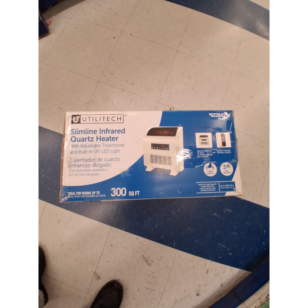 Utilitech Infrared Quartz Heater New Open Box #496-9025 Remote Manual Included