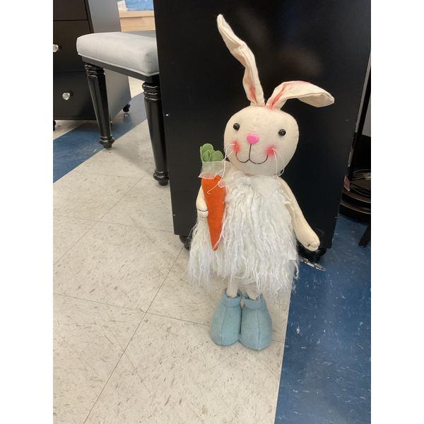 Easter Bunny Plush - White Fluffy Rabbit with Carrot & Boots Retail $35.00