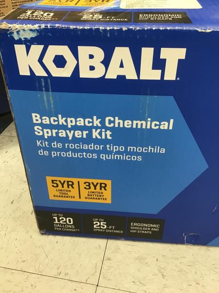 Kobalt Backpack Chemical Sprayer Kit - 40V Max, 120 Gallons Per Charge Retail $179.00