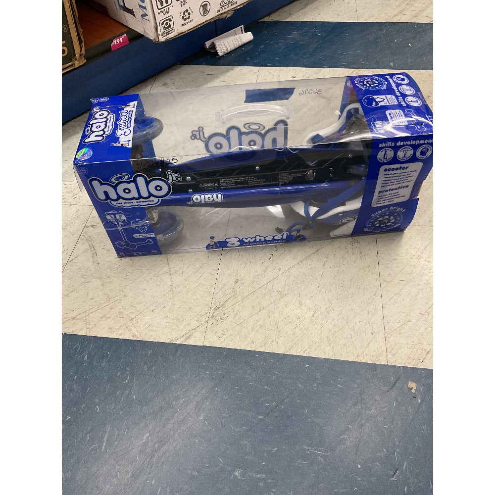 Halo Jr. 3 Wheel Scooter Combo - Light-Up Wheels, Skills Development, Blue