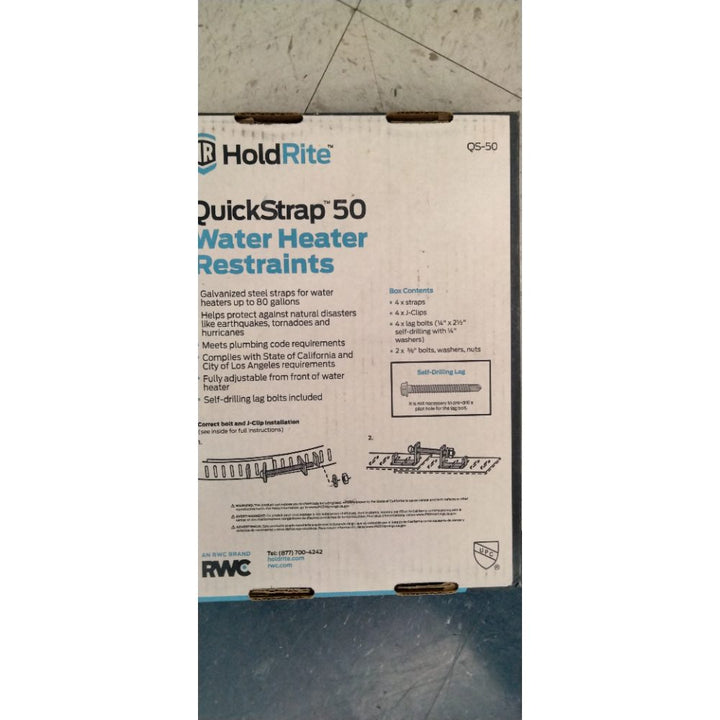 Holdrite QuickStrap QS-50 Galvanized Water Heater Strap Supports up to 80Gal New