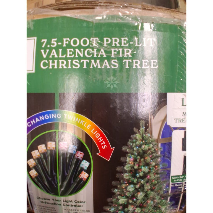 Holiday Time 7.5-Foot Pre-Lit Valencia Fir Christmas Tree - Color-Changing Lights Retail $119.00