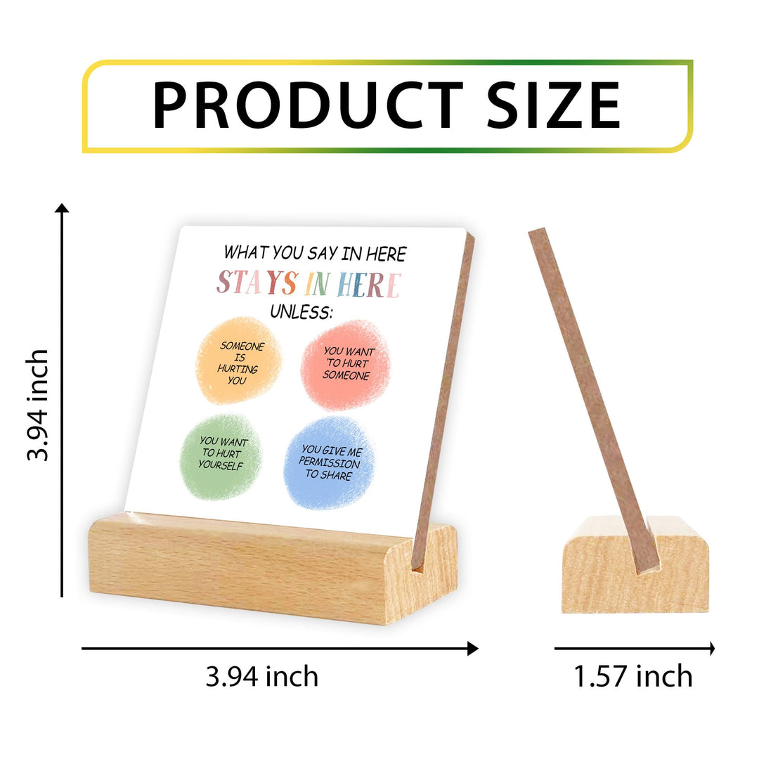 ZsaTuiy Mental Health Wooden Motivational Desk Decor - It is Okay to Ask for Help