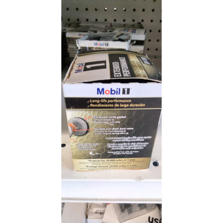 Mobil 1 Oil Filter, Canister, Screw-On, 3.375 in Tall, 20 mm x 1.50 Thread, Steel, Black Paint, Various Applications, Each