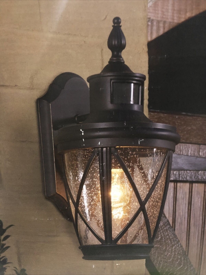 Allen + Roth Castine 1-Light 14.17 in Bronze Motion Sensor Outdoor Wall Light
