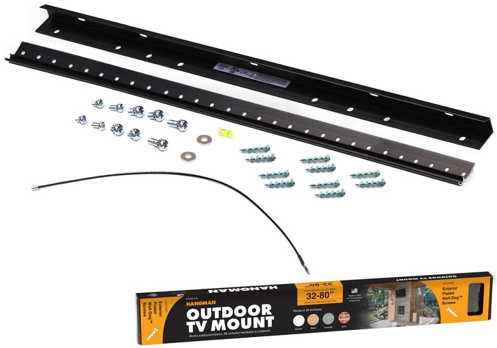 Hangman 32" to 80" Outdoor TV Hanger Up to 100 lbs Low Profile VESA No Stud Wall Mount Brick Concrete Wood Drywall WD2060-OD Retail $28.00