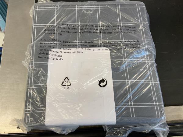 Mainstays Collapsible Storage Bins - 4 Pack - Gray Windowpane Retail $3.94