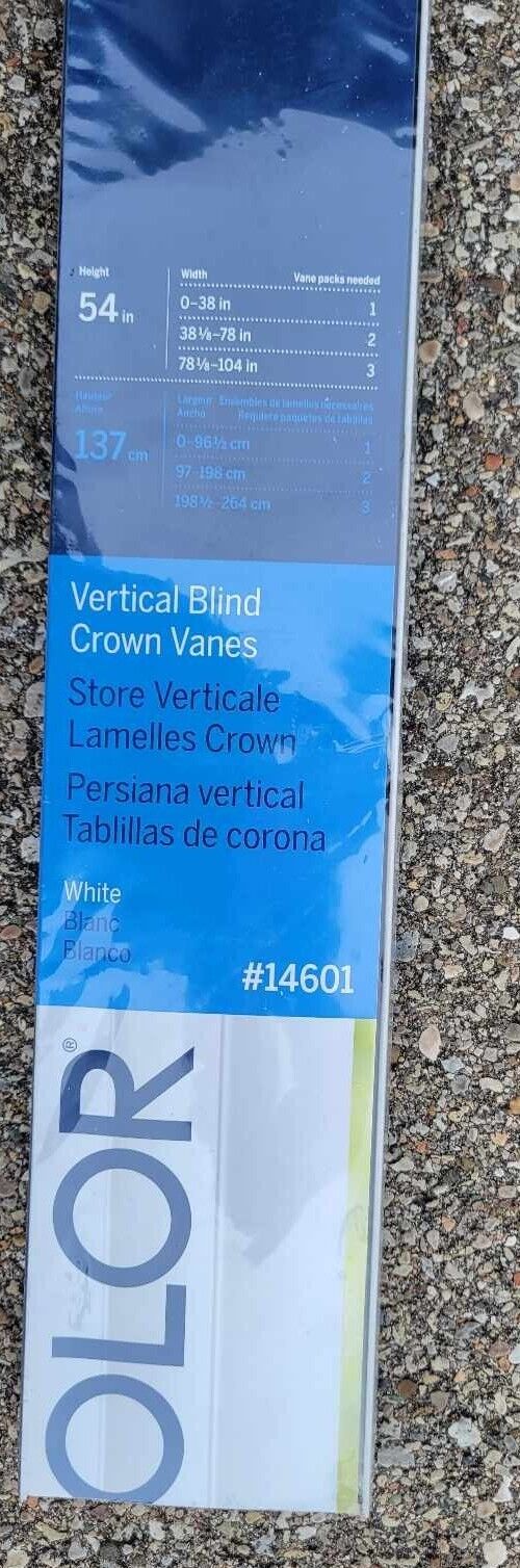 NEW LEVOLOR 54in Vertical Blind Crown Vanes White #14601