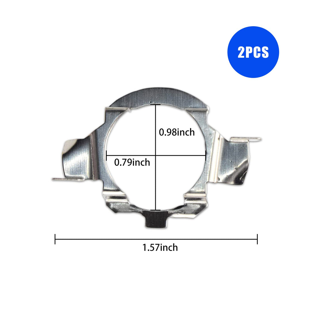 QODOLSI 2 PCS Car LED Light Card Holder, H7 Car Light Fixed Adapter Bracket, H7 Fixed Buckle Base LED Adapter Holders, for Benz Qashqai New Bora Sagitar Nissan (Silver)