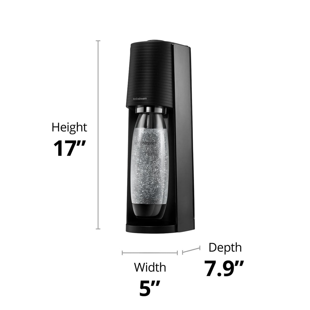 SodaStream Terra Sparkling Water Maker (Black) with CO2 and Dishwasher Safe Bottle