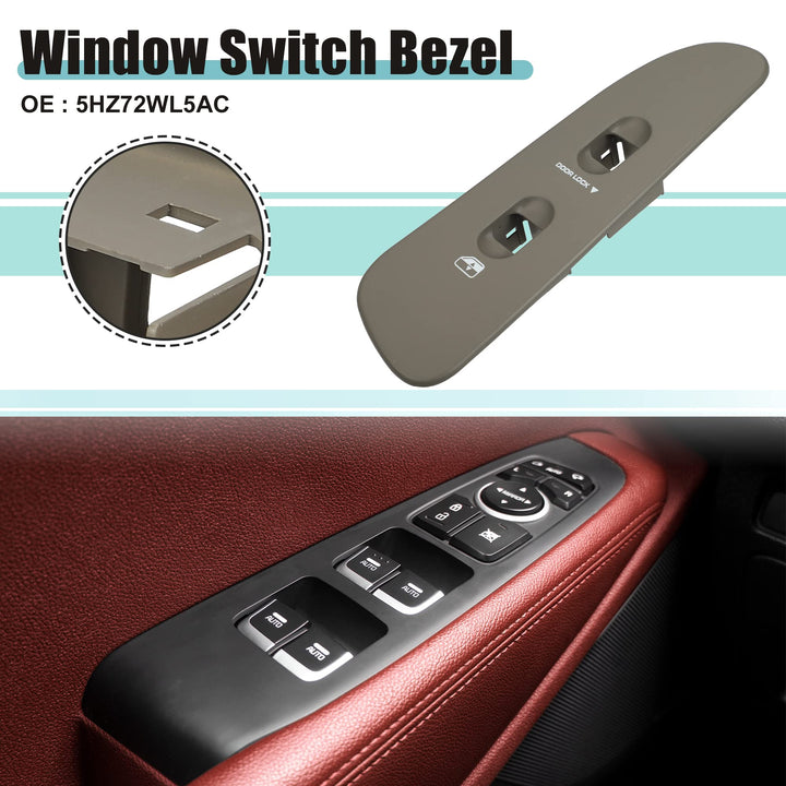 ACROPIX Front Left Driver Side Car Window Switch Trim Bezel for Dodge for Ram 1500 - Pack of 1 Gray