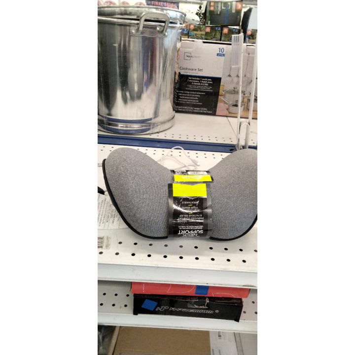 Auto Drive 1 Piece Memory Foam Car Head Support Polyester Gray - Universal Fit  22CU15