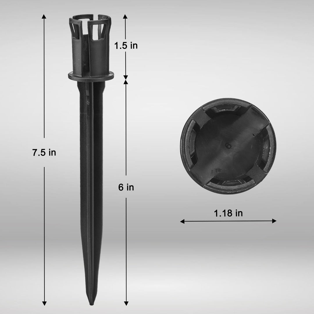 7.5 Inch 100-Pack Christmas Light Stakes for C7 C9 Christmas Lights Outdoor, Universal Plastic Light Stakes for Outdoor Holiday Lights Use on Garden Lawn Patio Path Walkway - Black