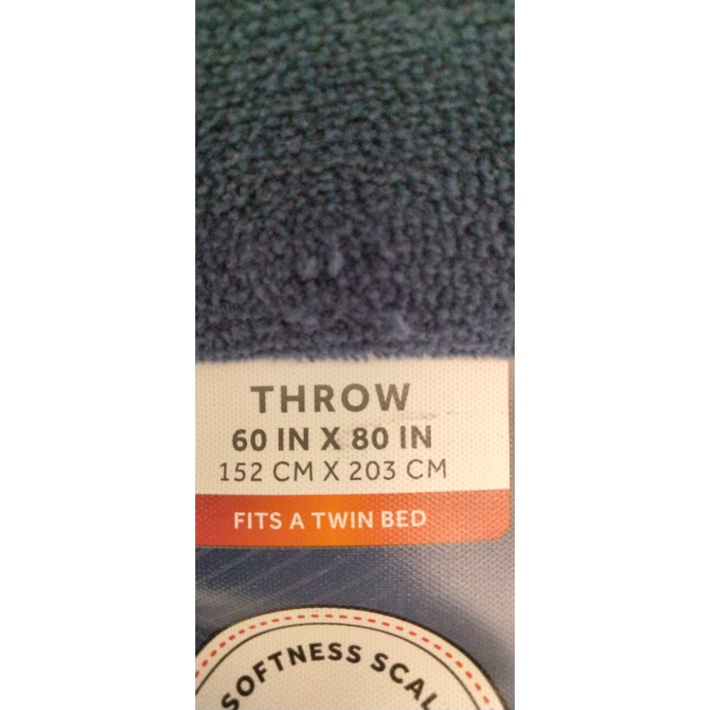 Sunbeam Oversized Throw Poseidon Microplush, 4 Heat Settings, 4-Hour Auto Shut-Off, Electric Heated Blanket, 60" x 80"
