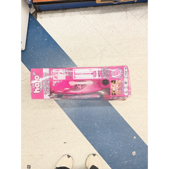 Halo Jr. 3-Wheel Scooter & Helmet Combo - Super Bright Light Up Wheels, Pink