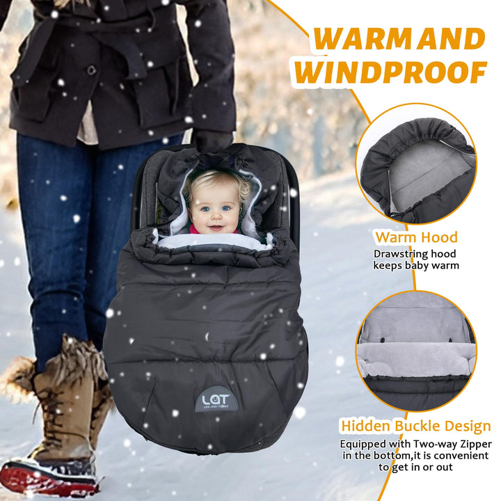 LAT Winter Warm Stroller Footmuff 30 * 18 in Universal Baby Stroller Bunting Bag Toddler Stroller Sleeping Bag Sack Baby Car Seat & Carrier Cover, Winter Baby Essentials,Fit All Strollers