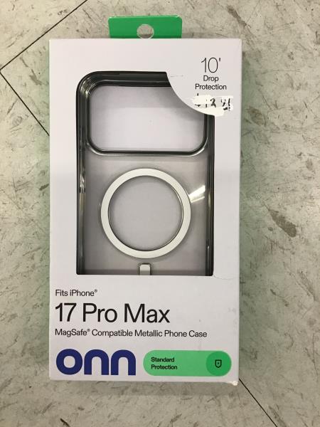 ONN 17 Pro Max, MagSafe Compatible Metallic Phone Case, 10' Drop Protection Retail $25.00
