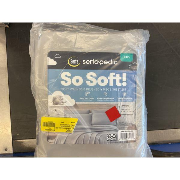 Serta Sertapedic So Soft! Sheet Set - King, Soft Washed & Brushed, 4 Piece