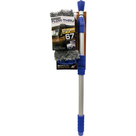 AutoSpa RV Flow-Thru Big Brush Extension 67  Length Navy Blue  Aluminum Pole