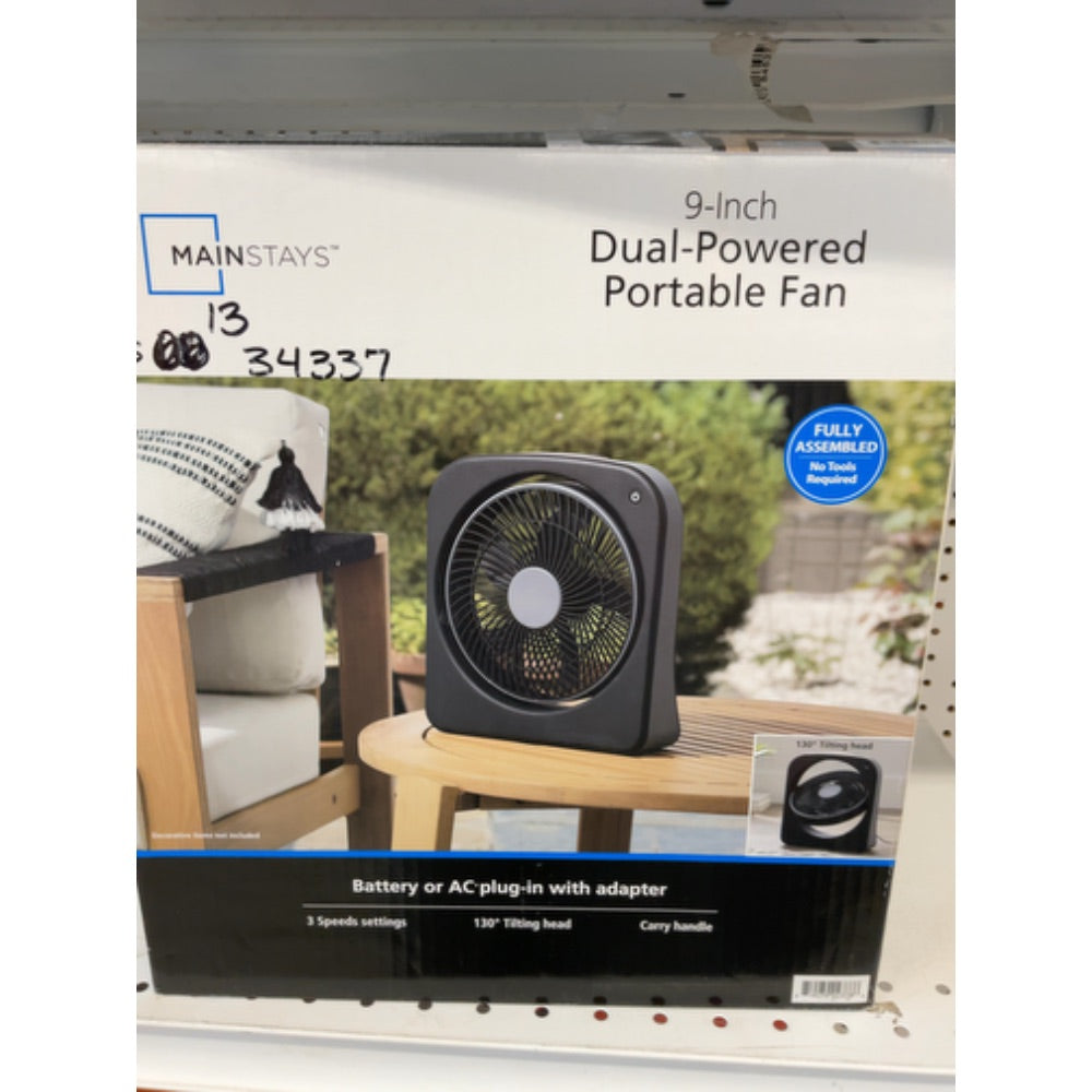 Mainstays 9  Dual Power Portable Fan
