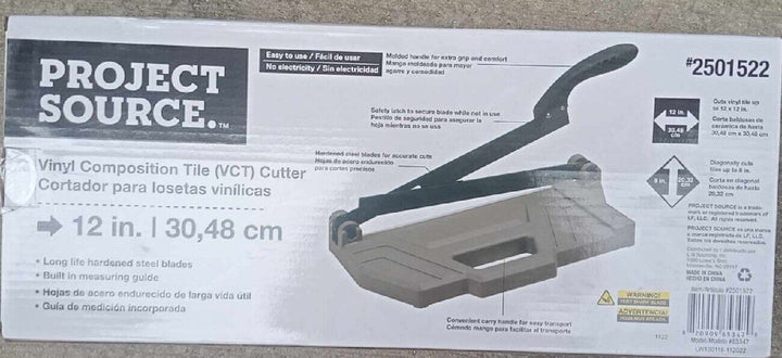 NEW Vinyl Composition Tile Cutter VCT Project Source Model 250 1522 12 Inch