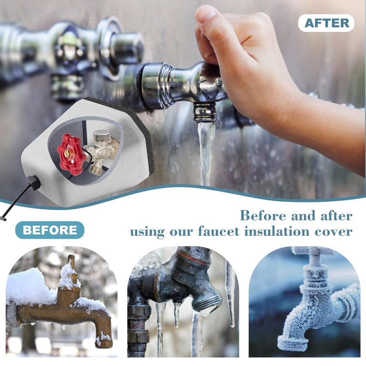 Outdoor Faucet Covers for Winter Freeze Protection, Foam Spigot Covers Winter Insulated for Outside,Hose Bib Cover for Winter (4 Pack)