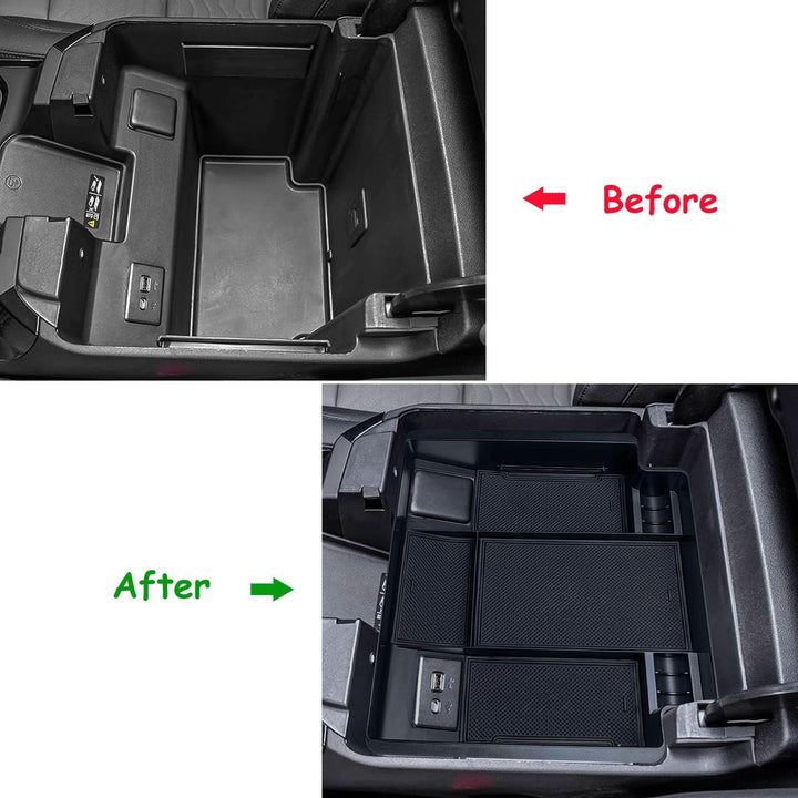 Zxiaochun Center Console Tray for 2022-2024 2025 Chevy Silverado/GMC Sierra 1500 and 2024 2025 Silverado/Sierra 2500/3500HD Accessories, Armrest Box Storage Organizer (Fits Bucket Seat Console Only)