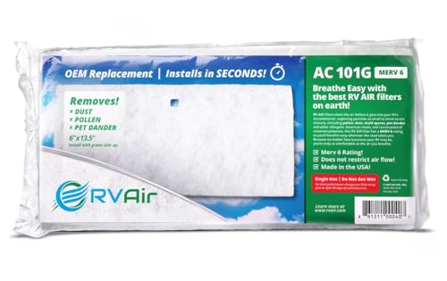 RV AC Filter - Air Conditioner Replacement - Travel Trailer Accessories - Air Cleaner for Camper - RV Vent - Easy To Install -13.75 x 7.375 x 0.75 in (1 Filter for AC 101G)