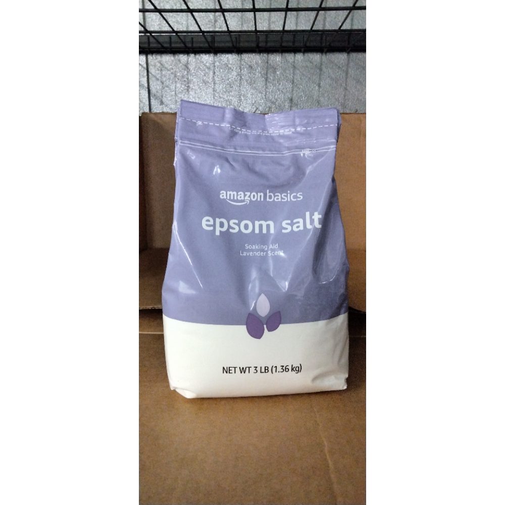Amazon Basics Epsom Salt Soaking Aid, Lavender Scented, 3 Pound, 1-Pack (Previously Solimo) Retail $3.00