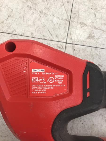 Craftsman CMCCSP20, Pole Saw, Cordless, Red/Black Retail $129.00