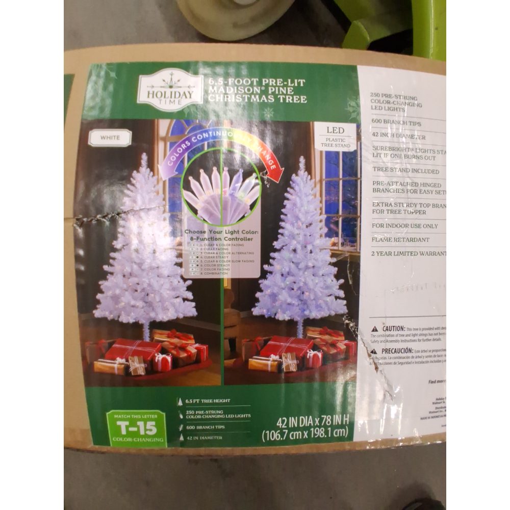 Holiday Time 6.5’ Pre-Lit Madison Pine Christmas Tree 8 Color Multi Function Retail $99.00
