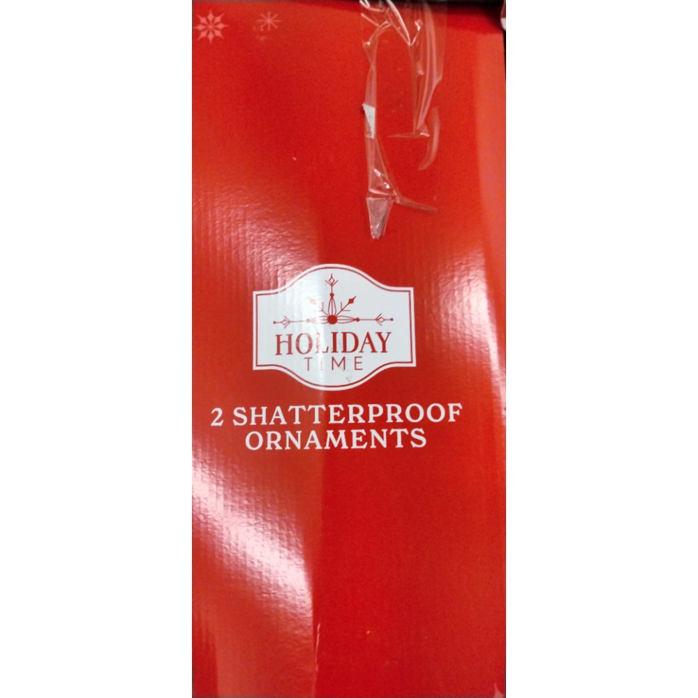 Holiday Time Shatterproof Ornaments - 2 Piece Set, Green Retail $5.00