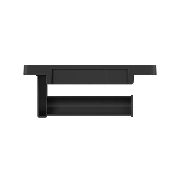 Step One Toilet Paper Holder with Shelf - Modern, Sleek Design - Phone/Accessories Holding Shelf - Matte Black - Adhesive Wall-Mount - Sturdy Easy Fixture, 1 min Installation, No Screws,