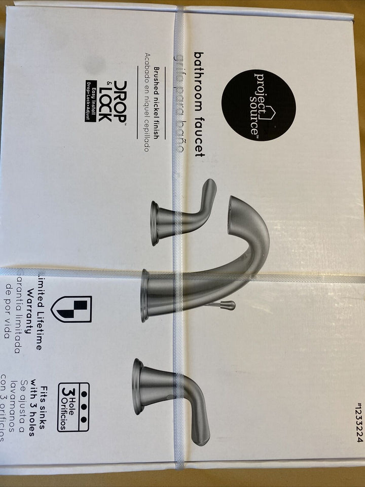 Project Source Bathroom Faucet Brush Nickel Finish 3 Hole #1233224