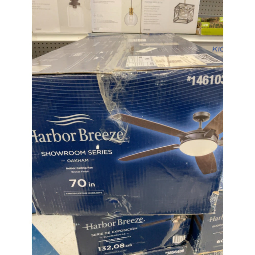 Harbor Breeze Oakham Bronze 70-in Indoor Ceiling Fan (5-Blade)