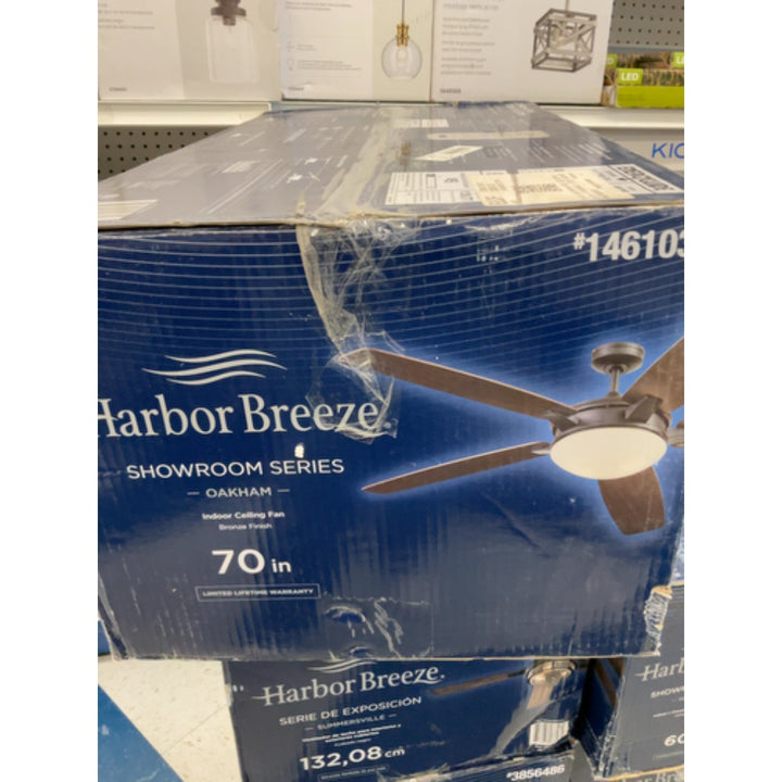 Harbor Breeze Oakham Bronze 70-in Indoor Ceiling Fan (5-Blade)
