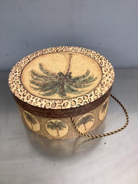Michaels Palm Tree Round Storage Box Retail $15.00