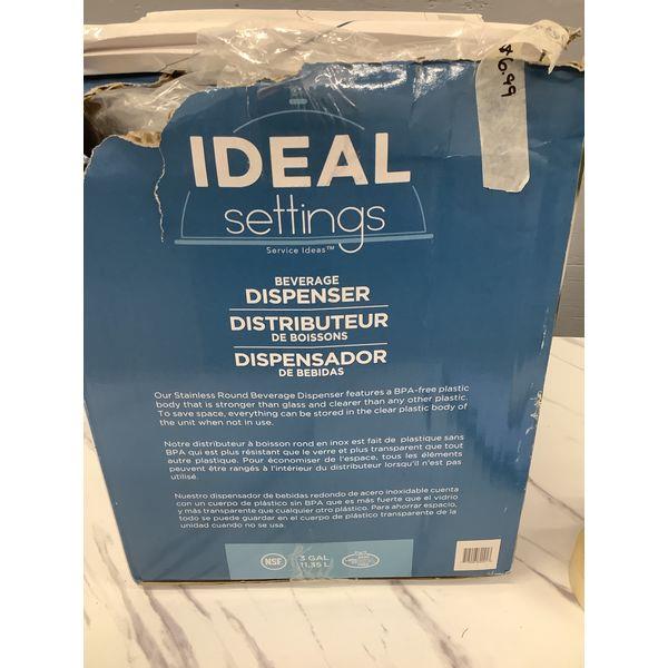 IDEALsettings Stainless Round Beverage Dispenser - 3 Gallon BPA-Free Tritan Plastic Retail $75.00