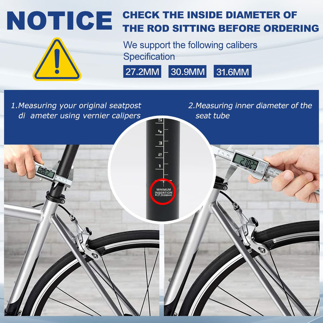 Bike Seat Post, Aluminum Alloy Bicycle Seat Post 27.2 / 30.9 / 31.6 * 350mm, Bike Seatpost for MTB Road Bike BMX