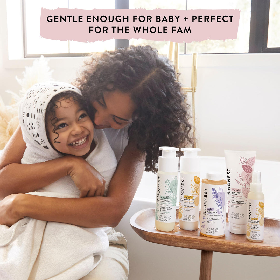 The Honest Company 2-in-1 Cleansing Shampoo and Body Wash for Sensitive Skin, Tear-Free, Hypoallergenic with Naturally Derived Ingredients, Fragrance-Free, 10 fl oz retail $9