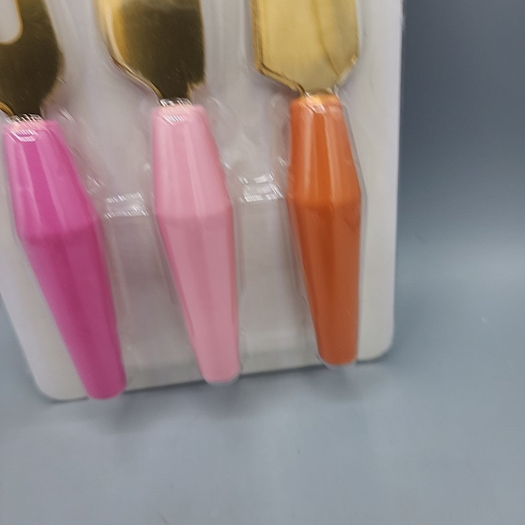 Cheese Knife Set - 3 Pieces with Colored Handles - Hand Wash Only