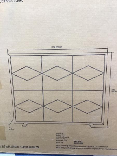 Master Forge Flat-Panel Fireplace Screen - Matte Black Finish, Mesh Screen Retail $65.00