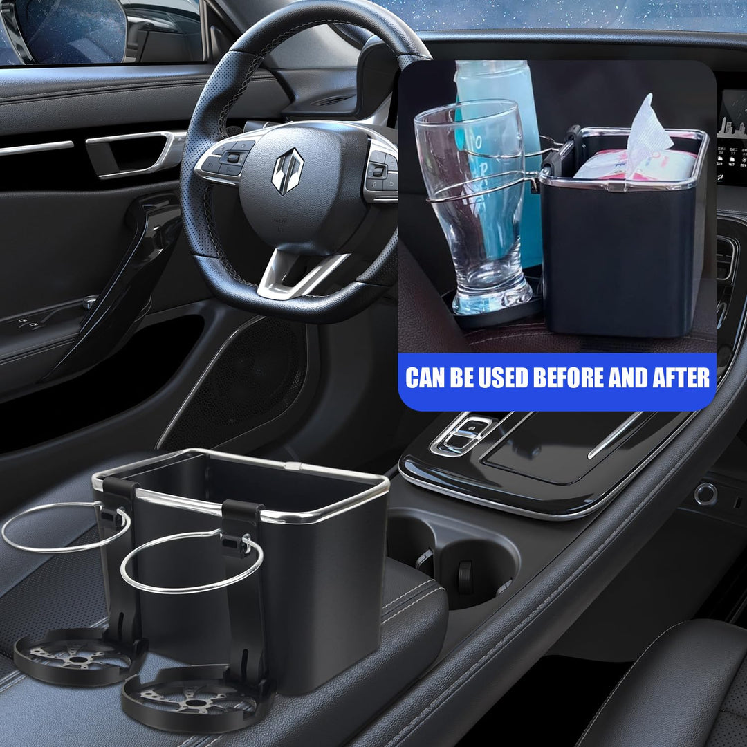 Generic Car Armrest Storage Box,Car Armrest Storage Box with 2 Cup Holders,Armrest Storage Box for Your Car,Armrest Storage Box for Water Cup,Paper Towels Cellphones(Black), carboxst-Black01